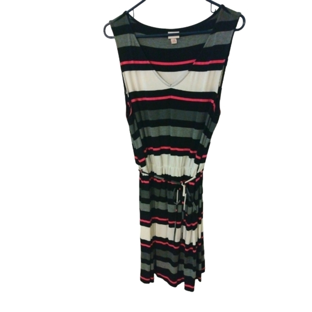 Merona Horizontal Stripped Tank  Midi Length Comfy Plus Size Dress XXL